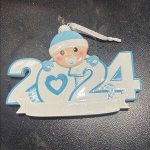 2024 Baby Holiday Ornament - Blue and White